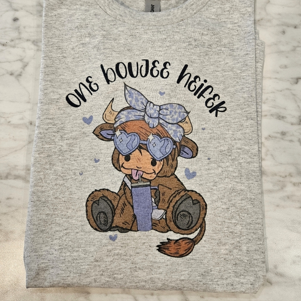 Cow shirt one boujee heifer love cute cow country popular purple trendy